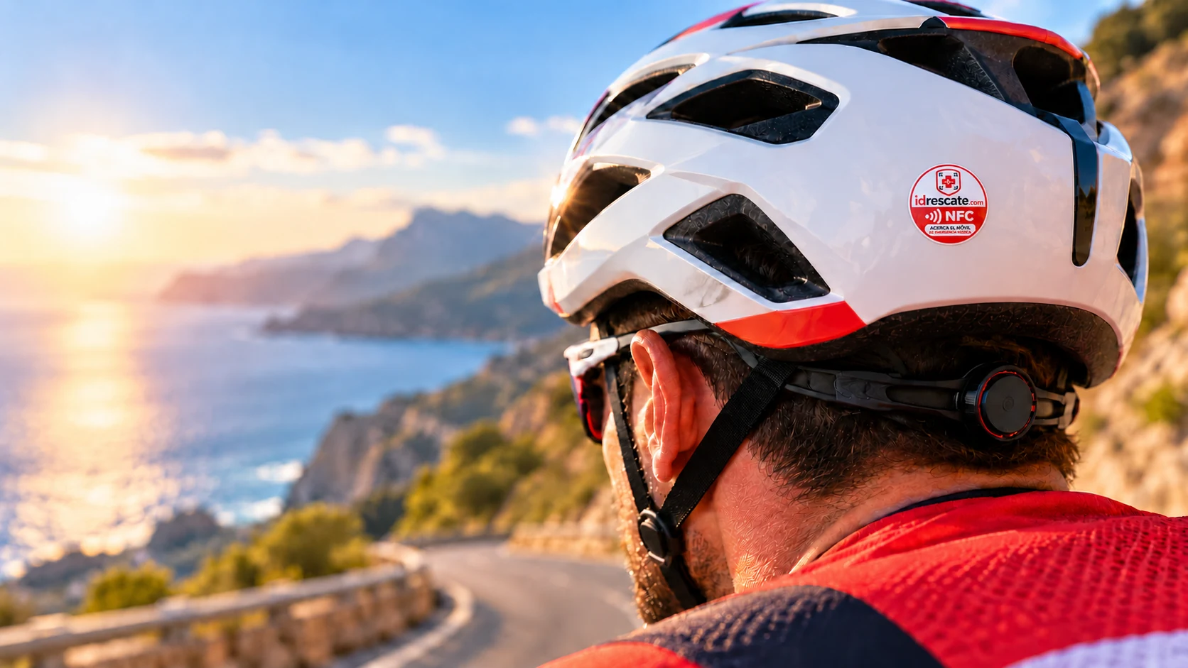 Ciclista usando una identificación de emergencia ID Rescate